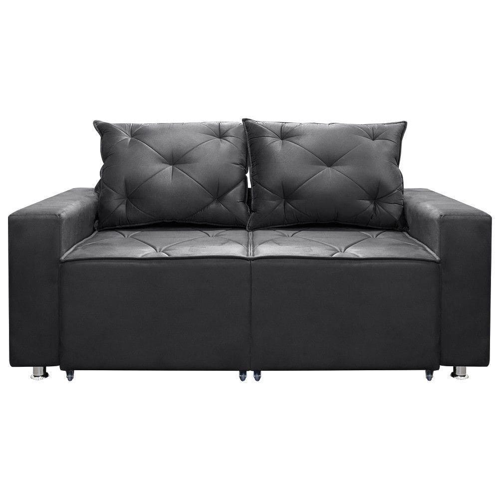Sofá Retrátil E Reclinável 2 Lugares Bariloche 1.50cm Suede Com Molas Speciale Home Chumbo