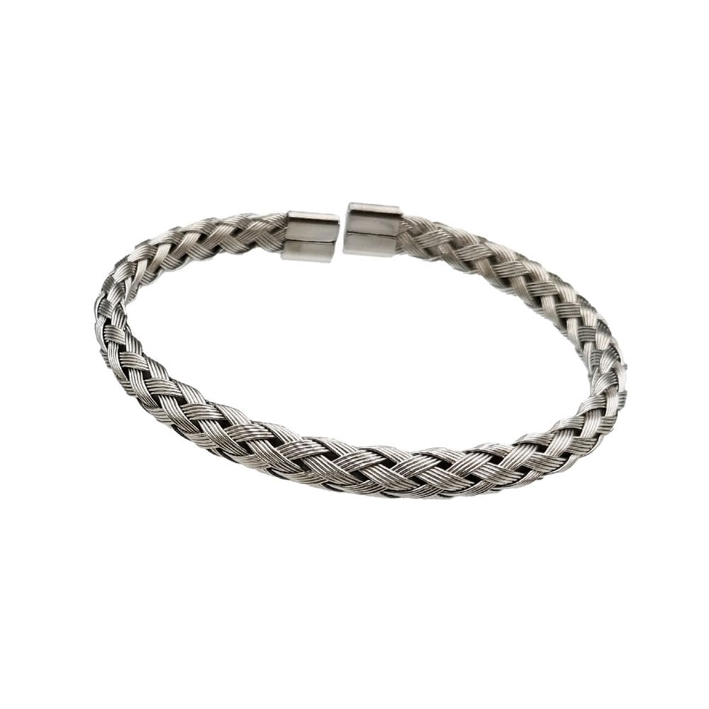 Pulseira Feminina Em Aço Inoxidável Trançadas Elegantes Bracelete