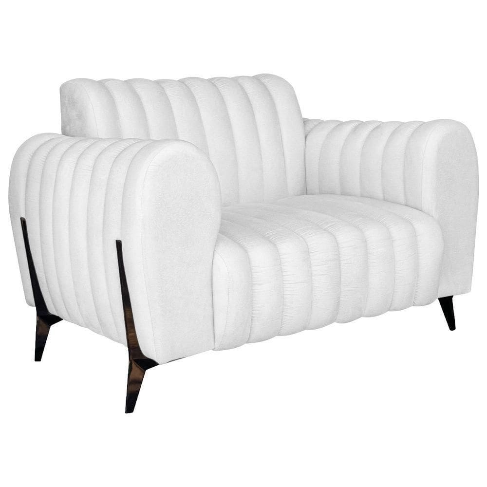 Poltrona Decorativa Zurique Sintético Cor Branco