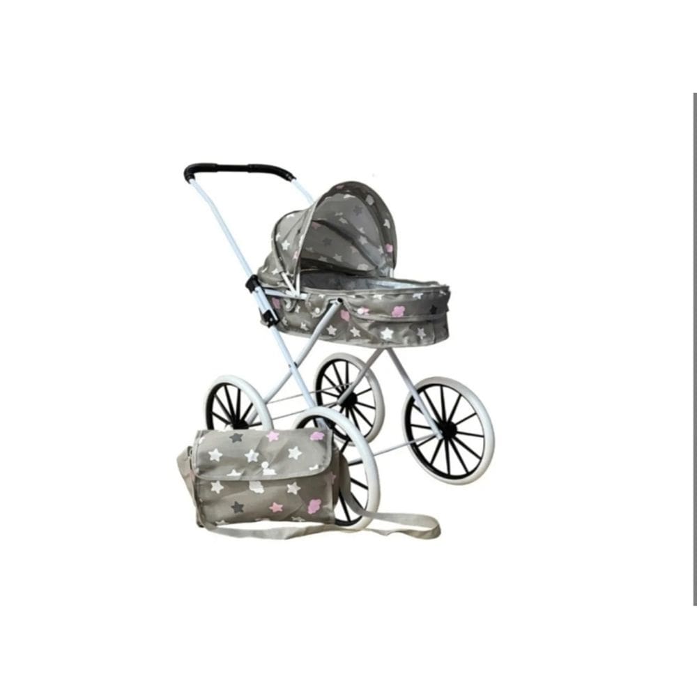 Carro para bonecas com bolsa XL para meninas Toy Baby - Star Grey