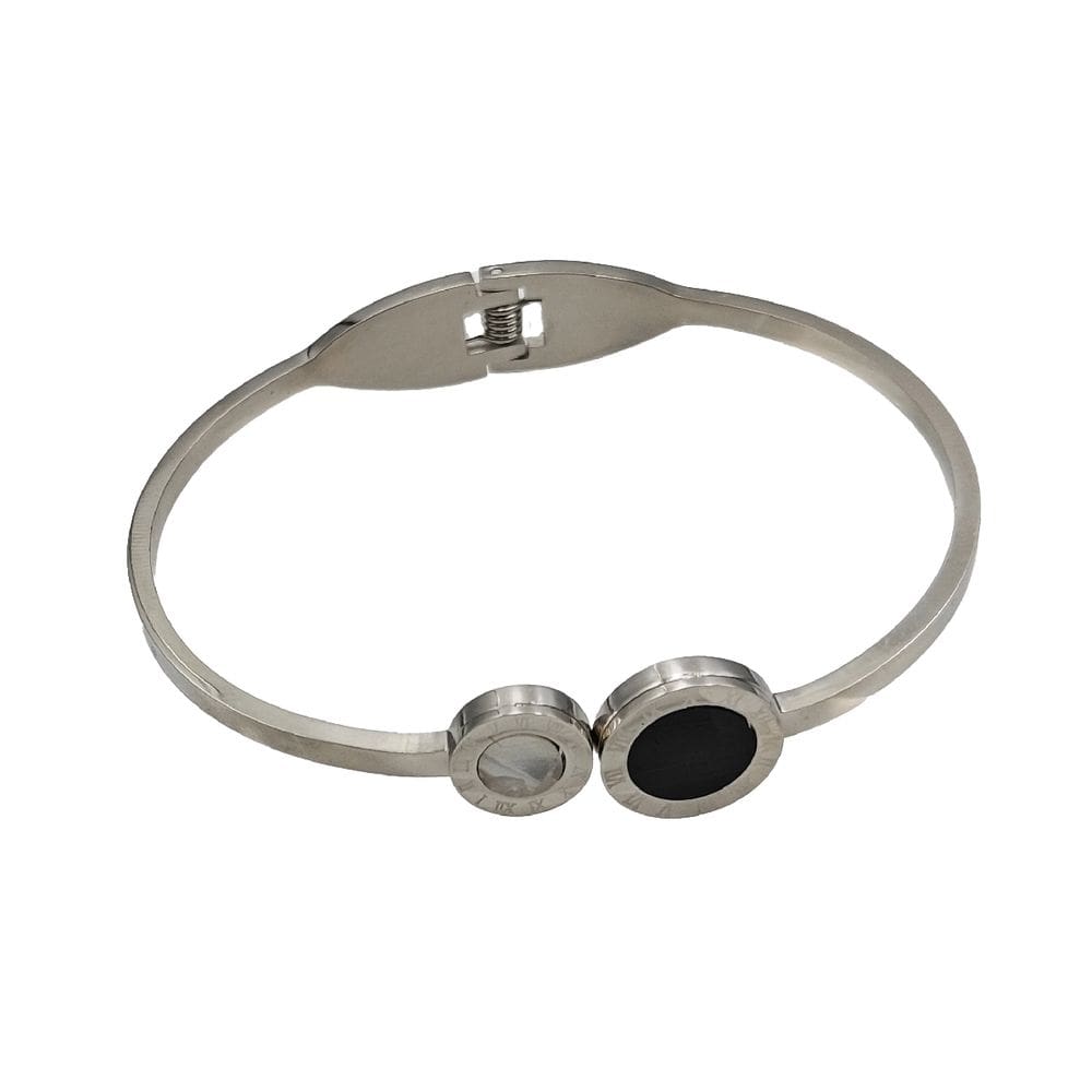 Pulseira Feminina Bracelete Em Aço Inoxidável Com Strass Elegantes