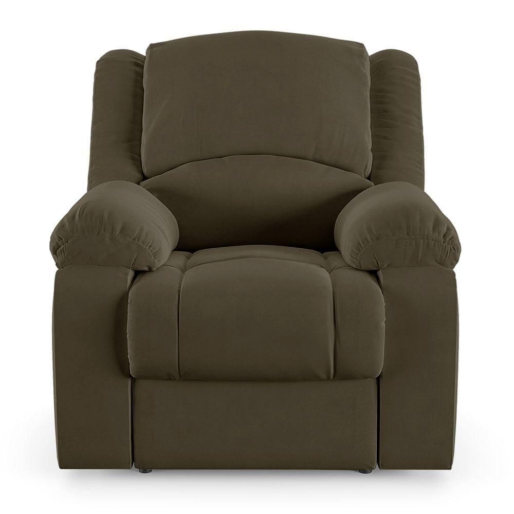 Poltrona Do Papai Reclinável Sala De Cinema Barcelona Touch Massagem Usb Veludo Capuccino