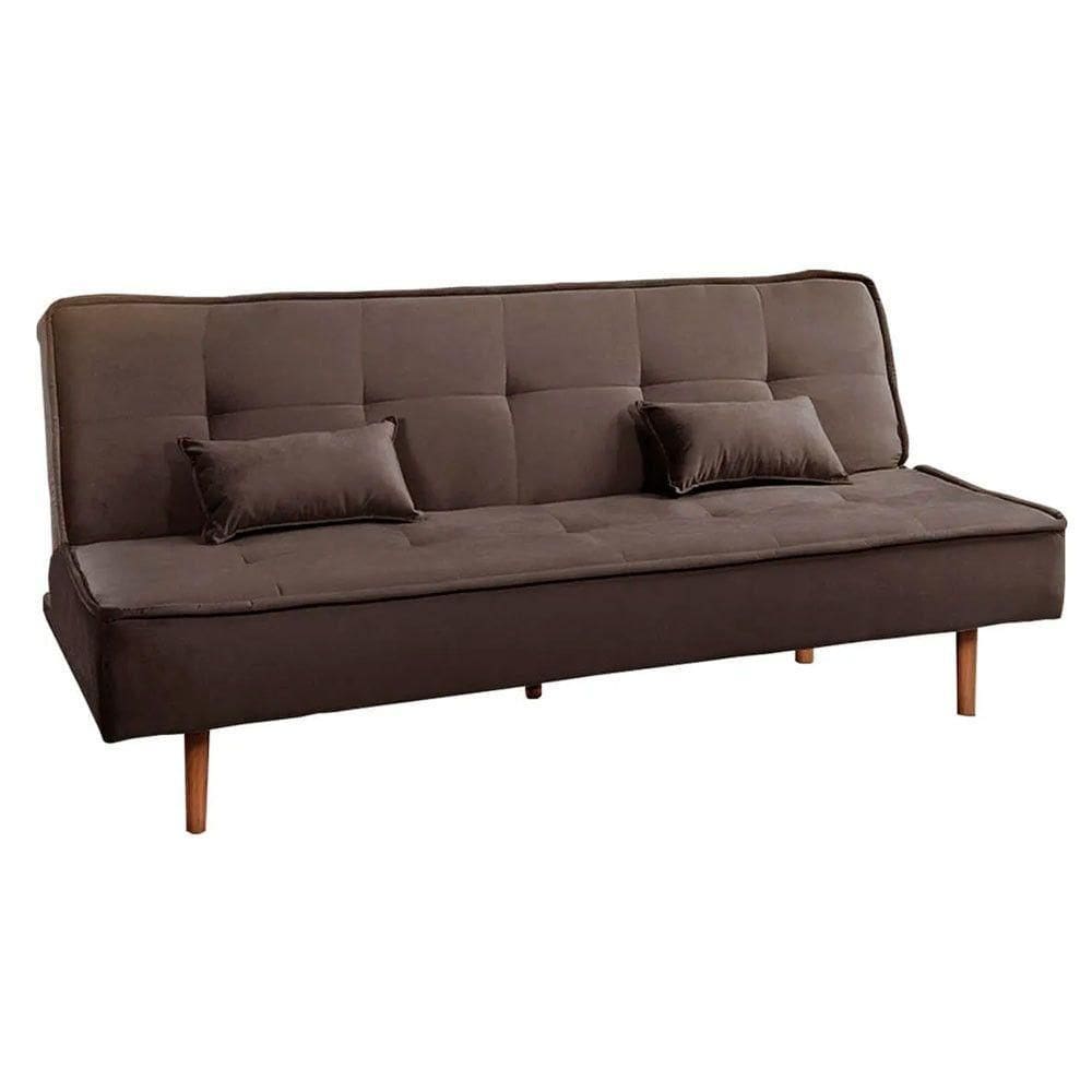 Sofá Cama Silver 3 Lugares Marrom Café Shop Das Cabeceiras Marrom Café