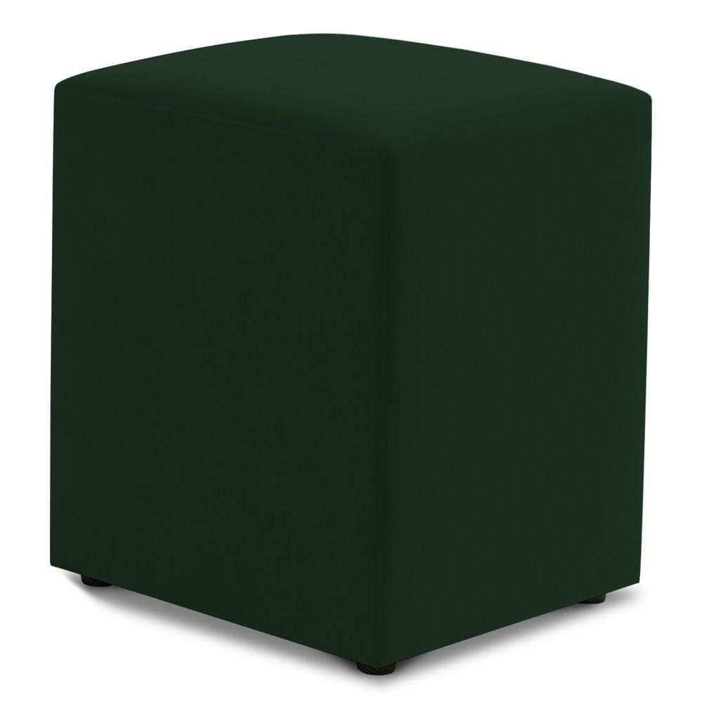 Puff Decorativo Sala De Estar Quadrado 36x47cm Veludo Verde - Desk Design