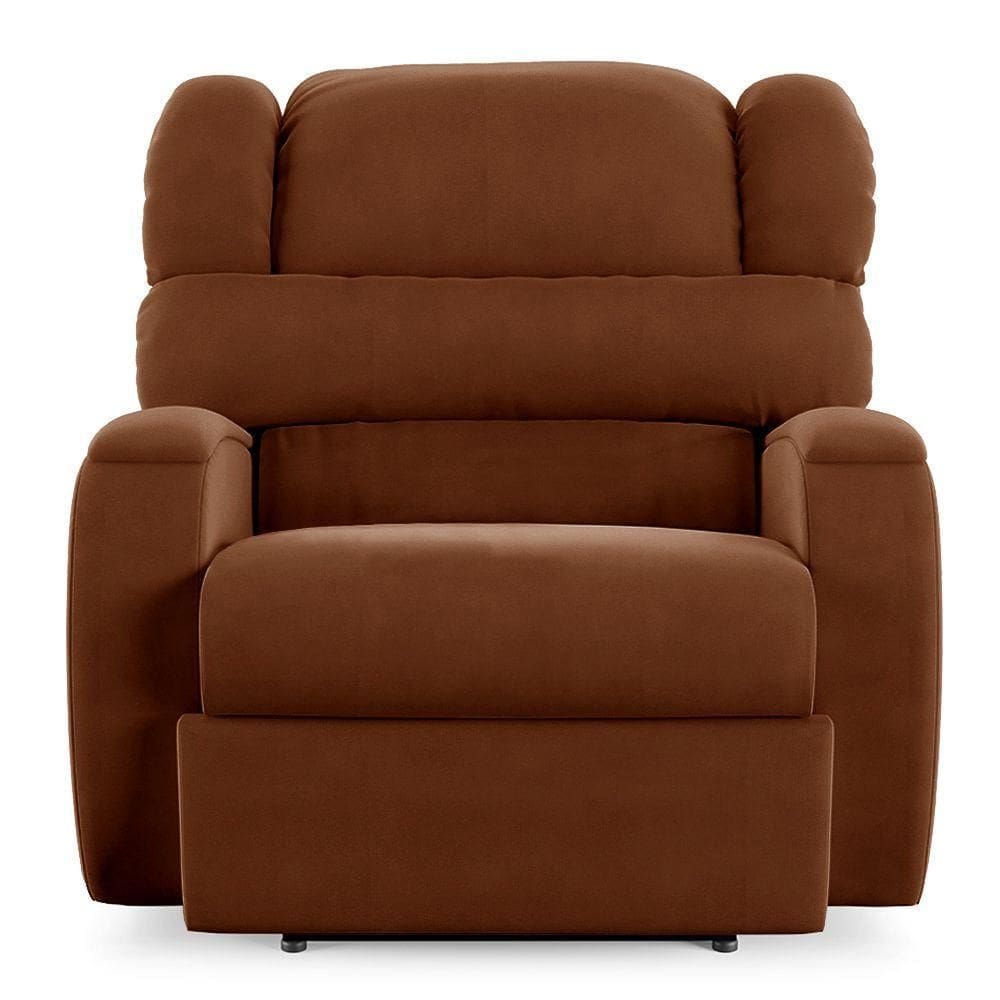 Poltrona Do Papai Sala De Cinema Reclinável Manchester Elétrica Veludo Terracota