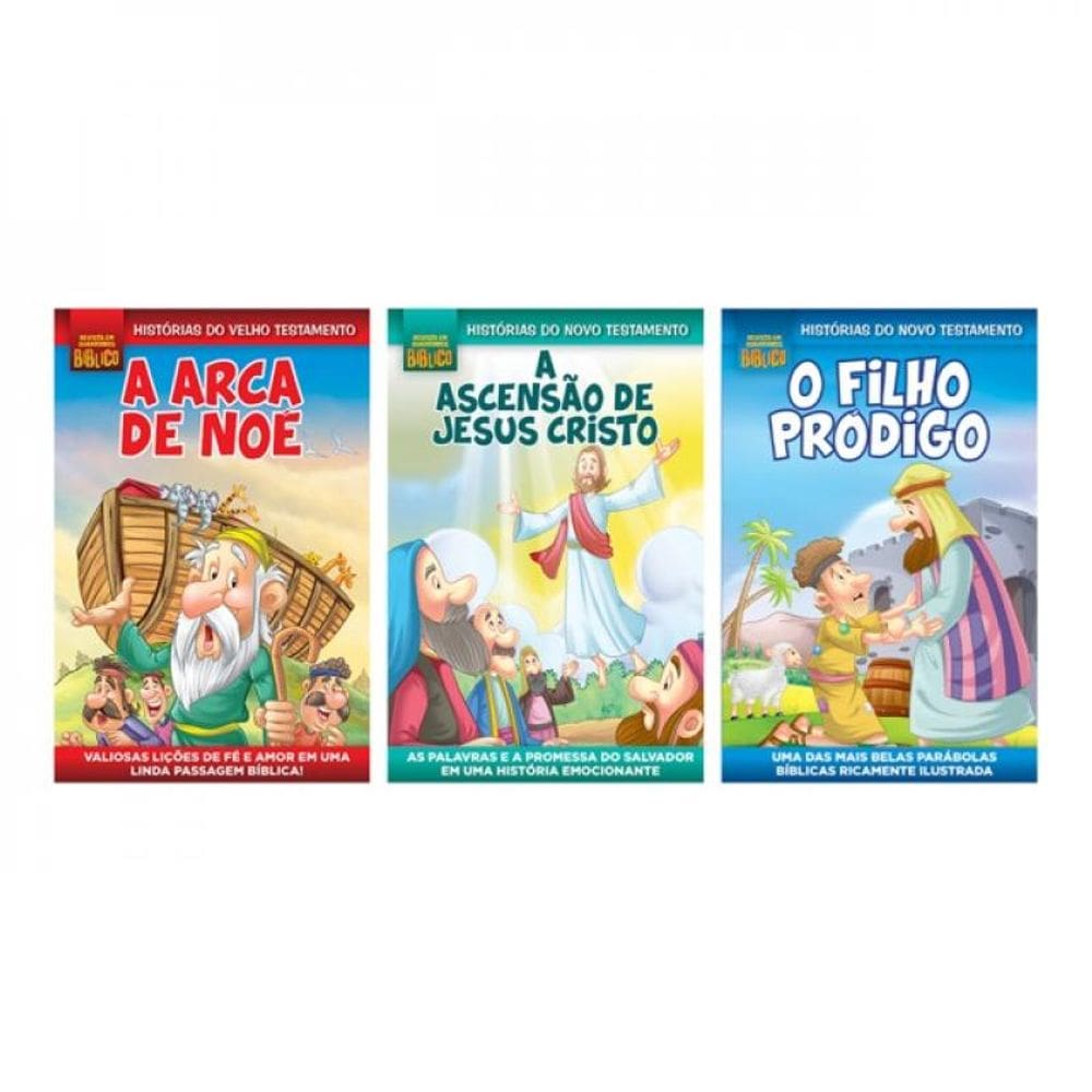 Combo Quadrinhos Bíblicos - Kit Com 3 Quadrinhos