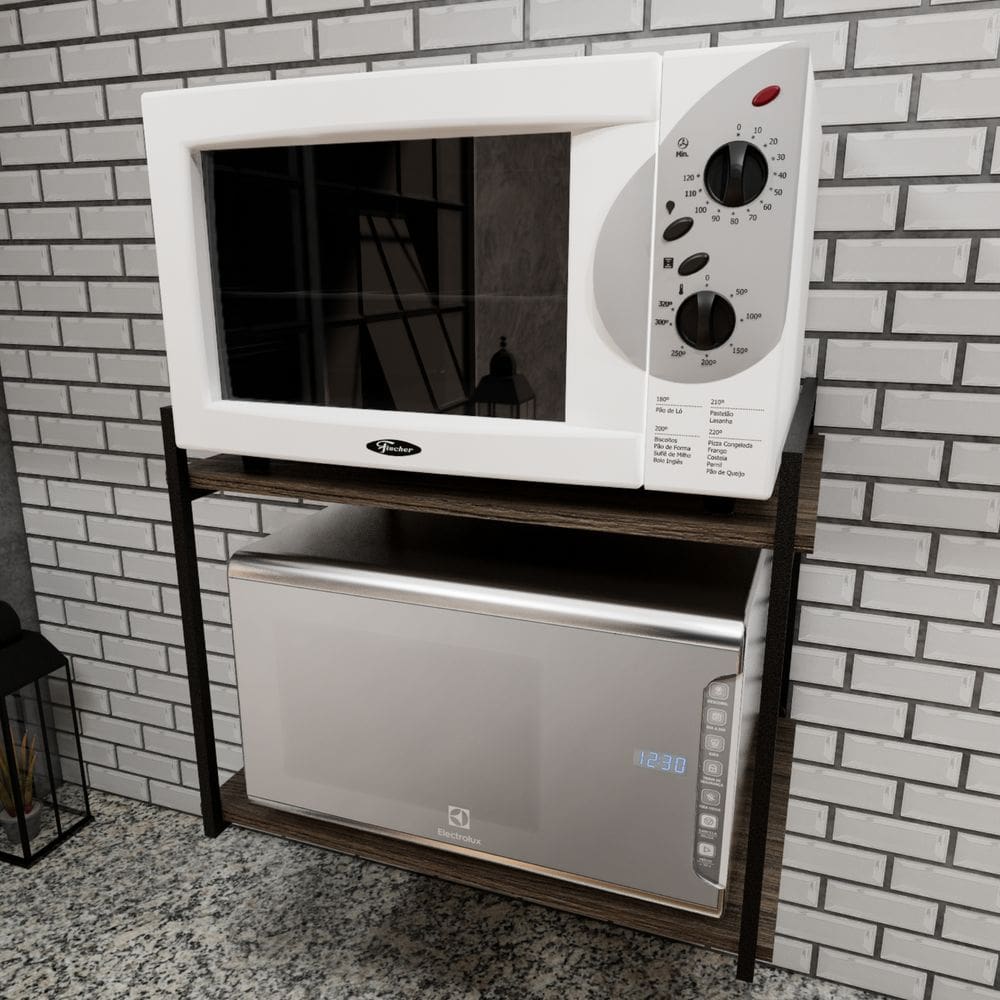 Prateleira Industrial Forno Eletrico Microondas 45x60 Preto