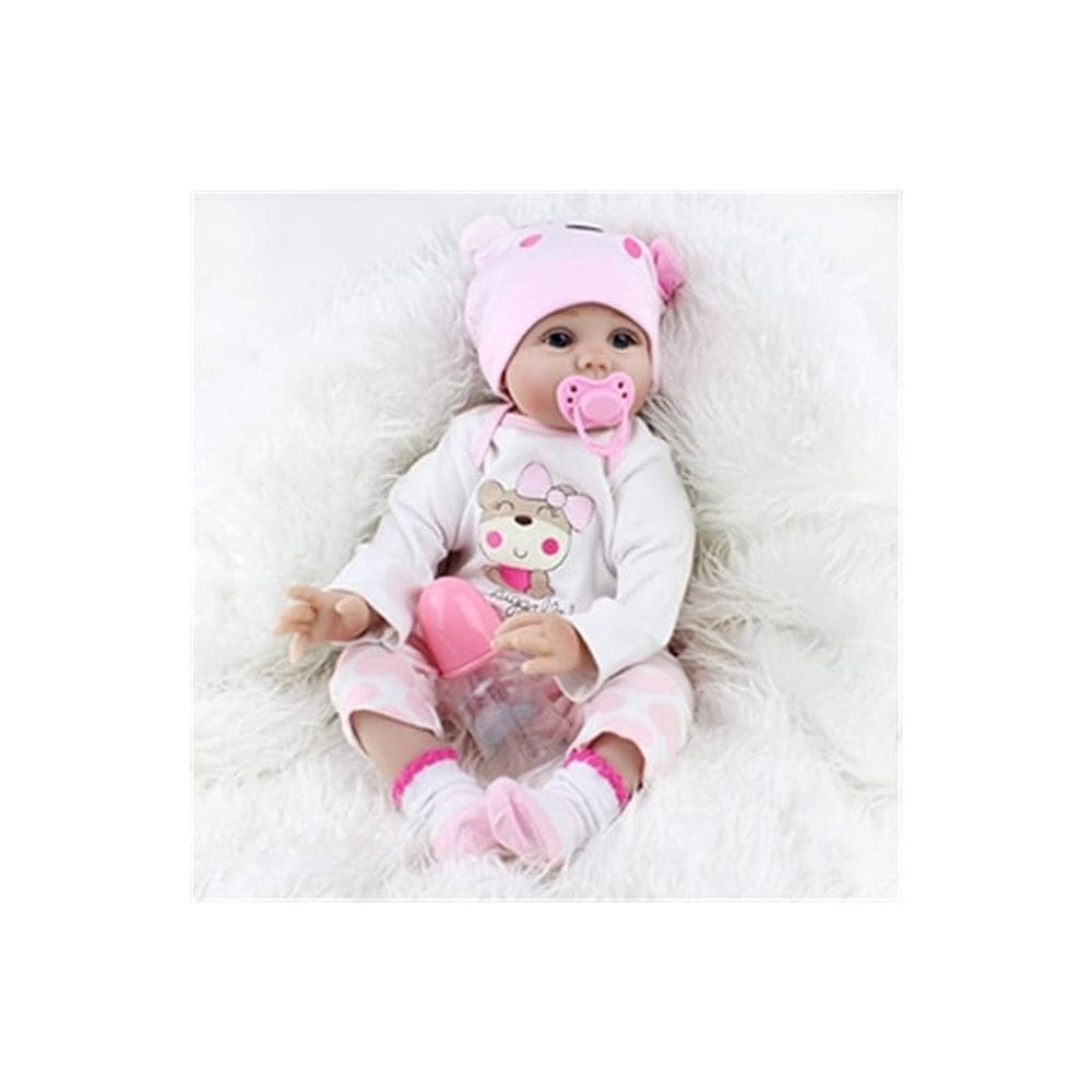Boneca Reborn Baby Doll de silicone realista de 55 cm com olhos de acrílico