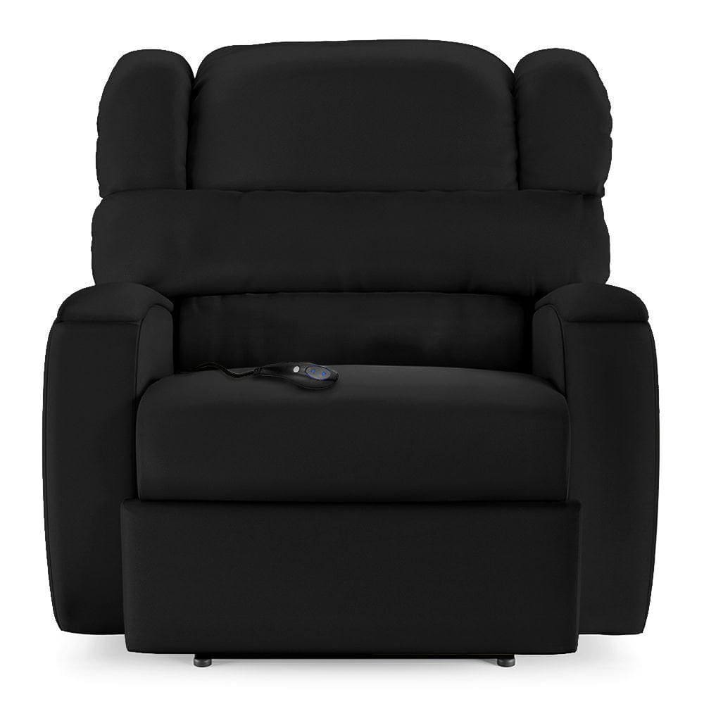 Poltrona Do Papai Sala De Cinema Reclinável Manchester Controle Elétrico Pu Preto