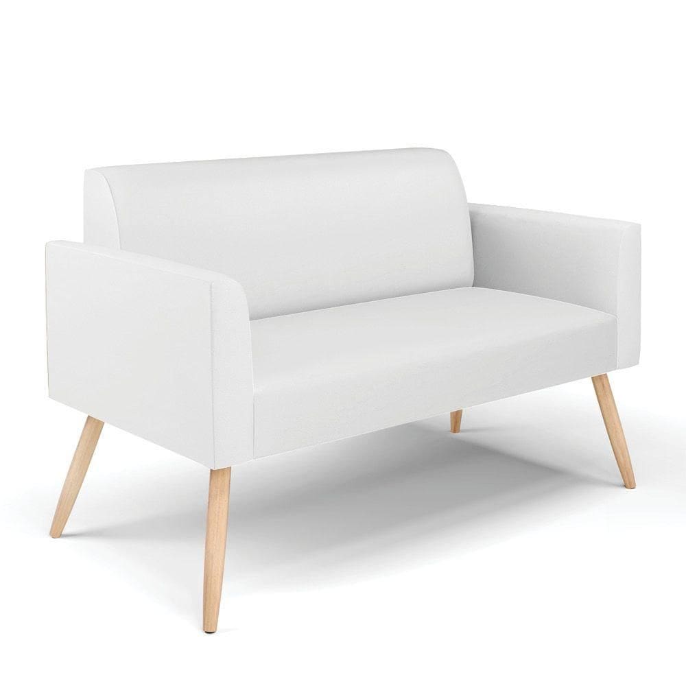 Sofá Namoradeira Pés Palito Natural Marisa Corino Branco D03 - D`rossi