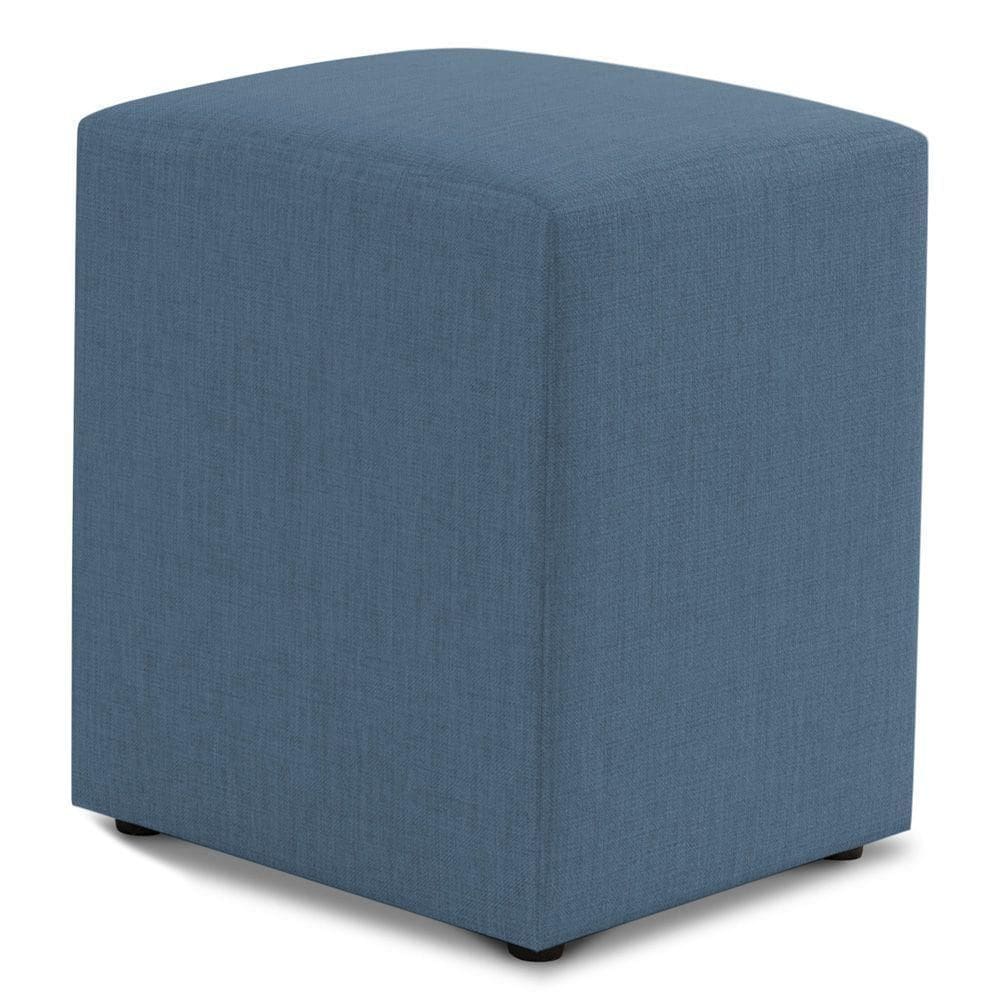 Puff Decorativo Sala De Estar Quadrado 36x47cm Linho Denim - Desk Design