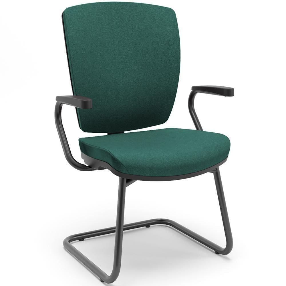 Cadeira De Escritório Fixa Executiva Office Preto Slim Alta Flexi P03 Poliéster Verd
