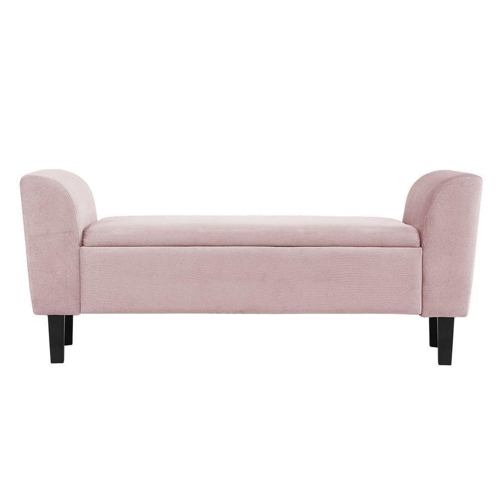 Recamier Bau Malibu 1,20m Suede Rosa Bebe - Inova Decor