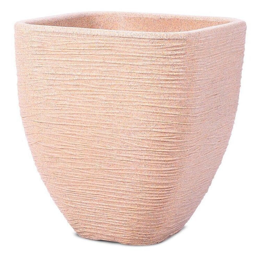 Conjunto de 20 Vasos Decorativo Quadrado Nice 28 Jardim e Varanda Bege