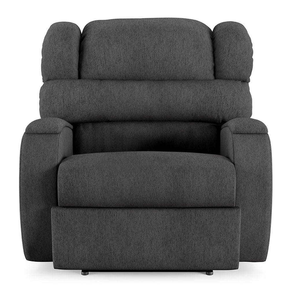 Poltrona Do Papai Sala De Cinema Reclinável Manchester Elétrica Linho Chumbo