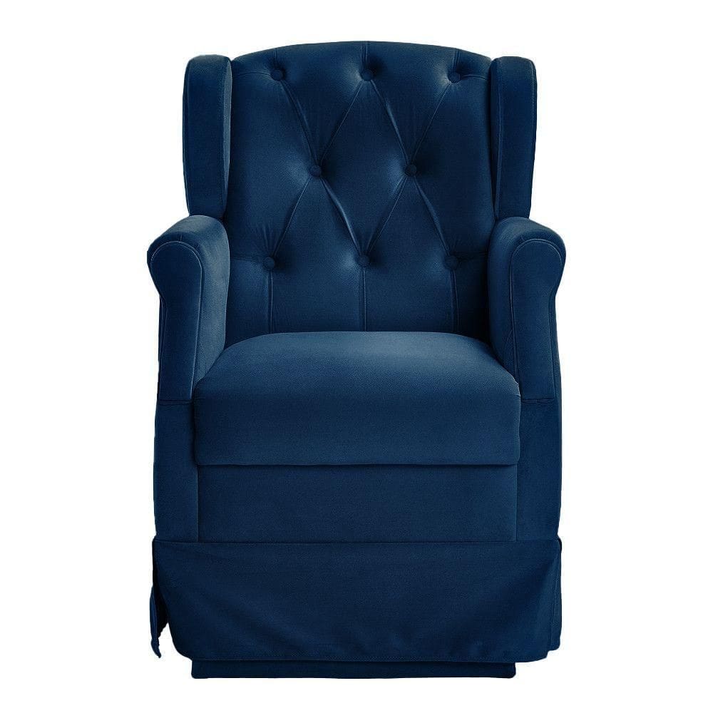 Poltrona Cade. De Amam. Balanço Ternura Veludo Azul
