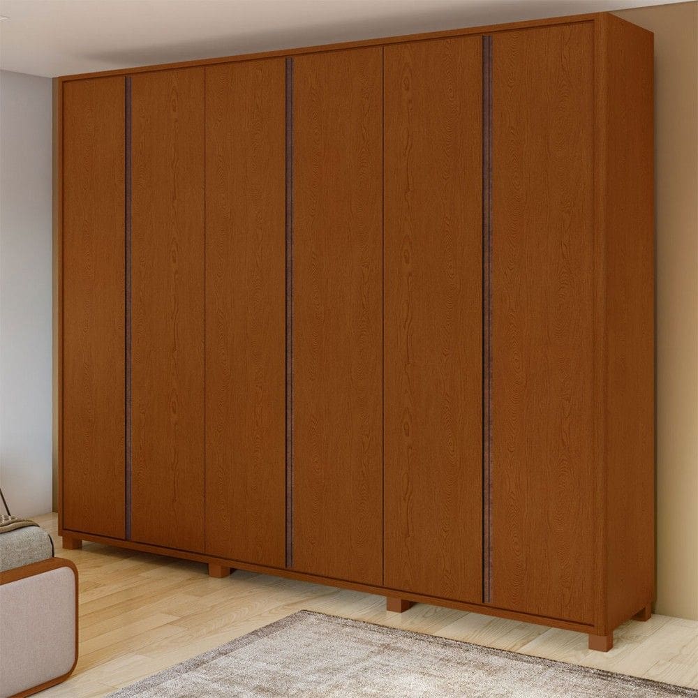 Guarda-Roupa Casal Leder 6 Portas 6 Gavetas Frassino - Móveis Lopas