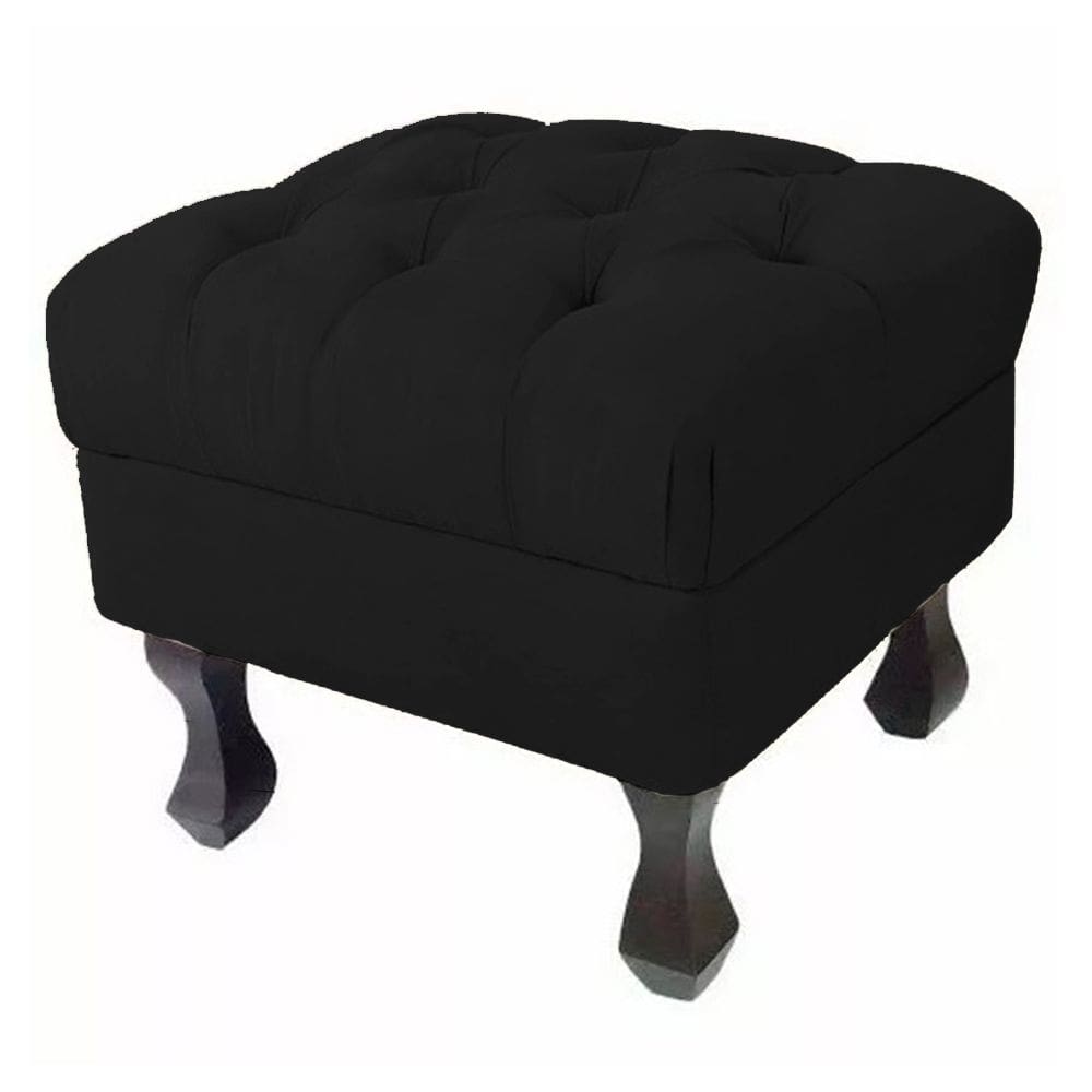 Puff Decorativo Luiz Xv Preto - Montanaris Decor