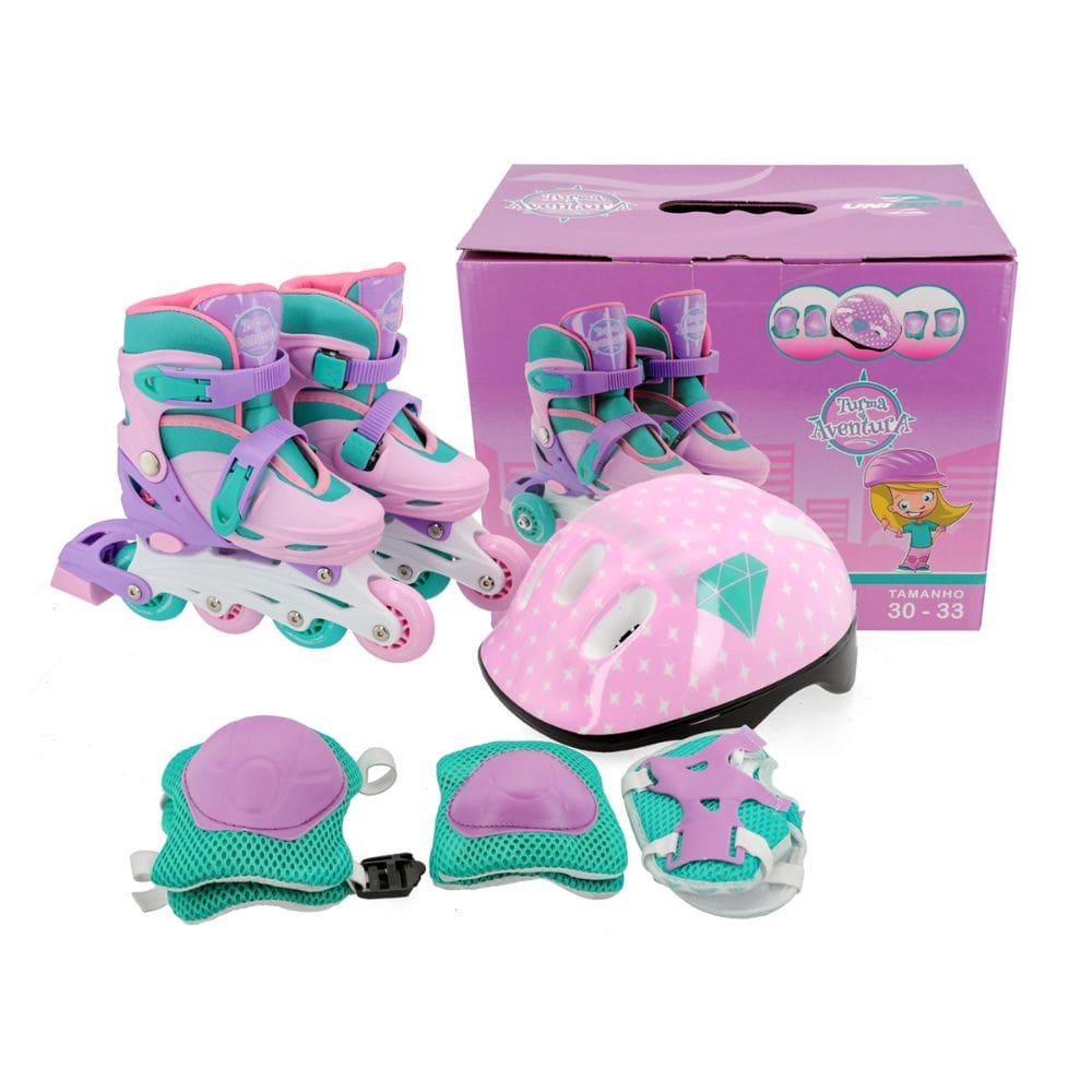 Patins Inline Triline Multiuso Infantil com Kit de Proteção 30 ao 33