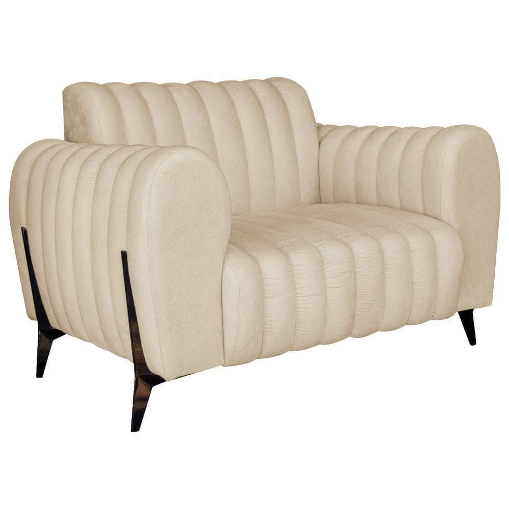 Poltrona Decorativa Zurique Suede Cor Bege