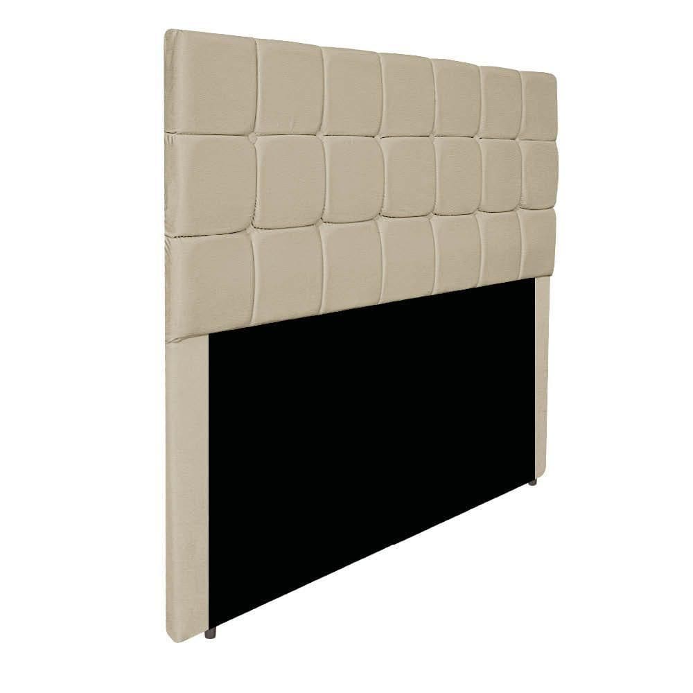 Cabeceira Estofada Manchester 140 Cm Casal Corano - Doce Sonho Móveis Cor Bege