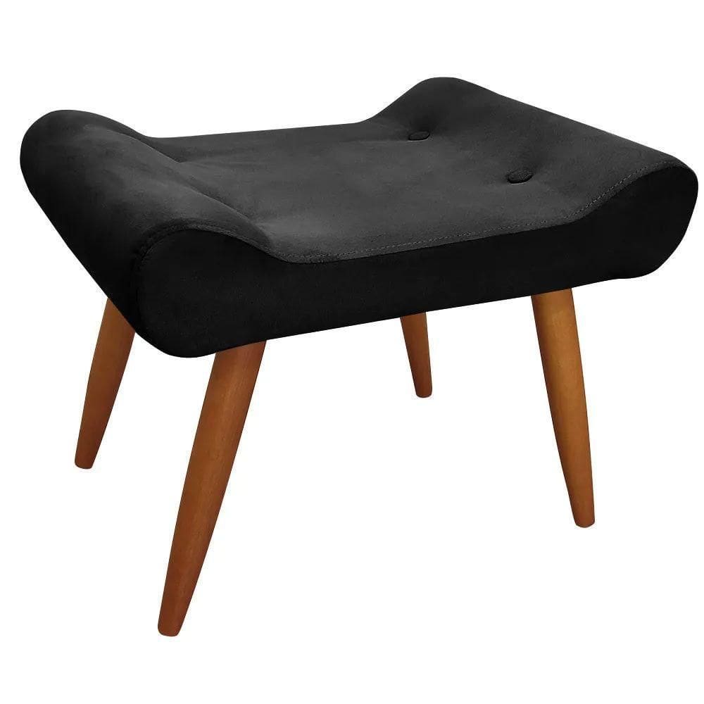 Puff Decorativo Lara Veludo Speciale Home Preto
