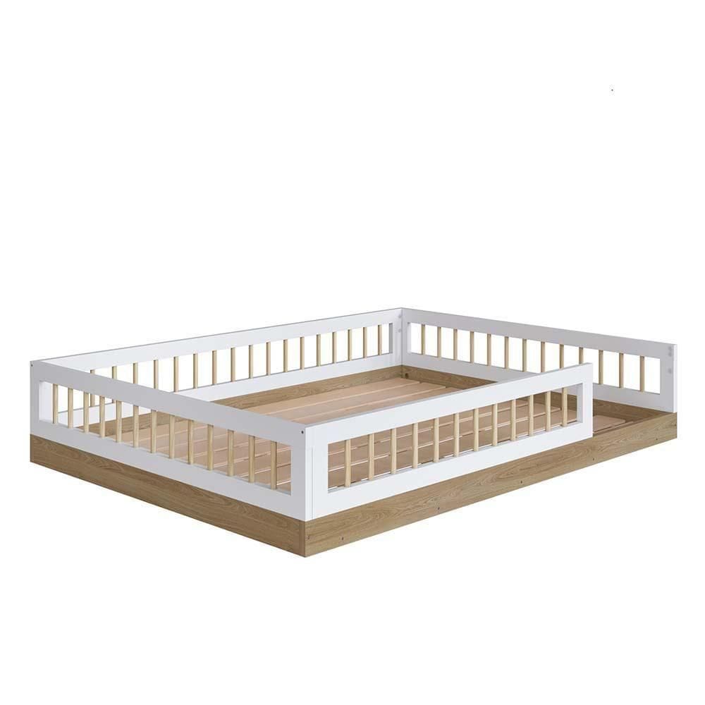 Cama Infantil Montessoriana Casal Aveiro Oak Branco