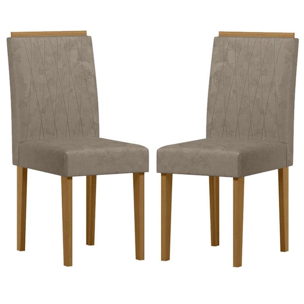 Cadeira para Mesa de Jantar Ana Kit 2 peças Ype Camursa Marrom – New Ceval