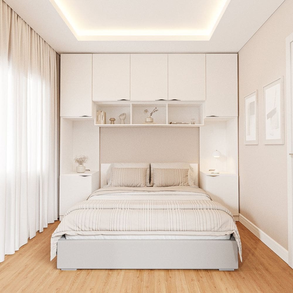 Guarda-roupa Modulado 7 Portas 4 Peças Hera Cabecasa Madeiramadeira Branco Geada/Preto