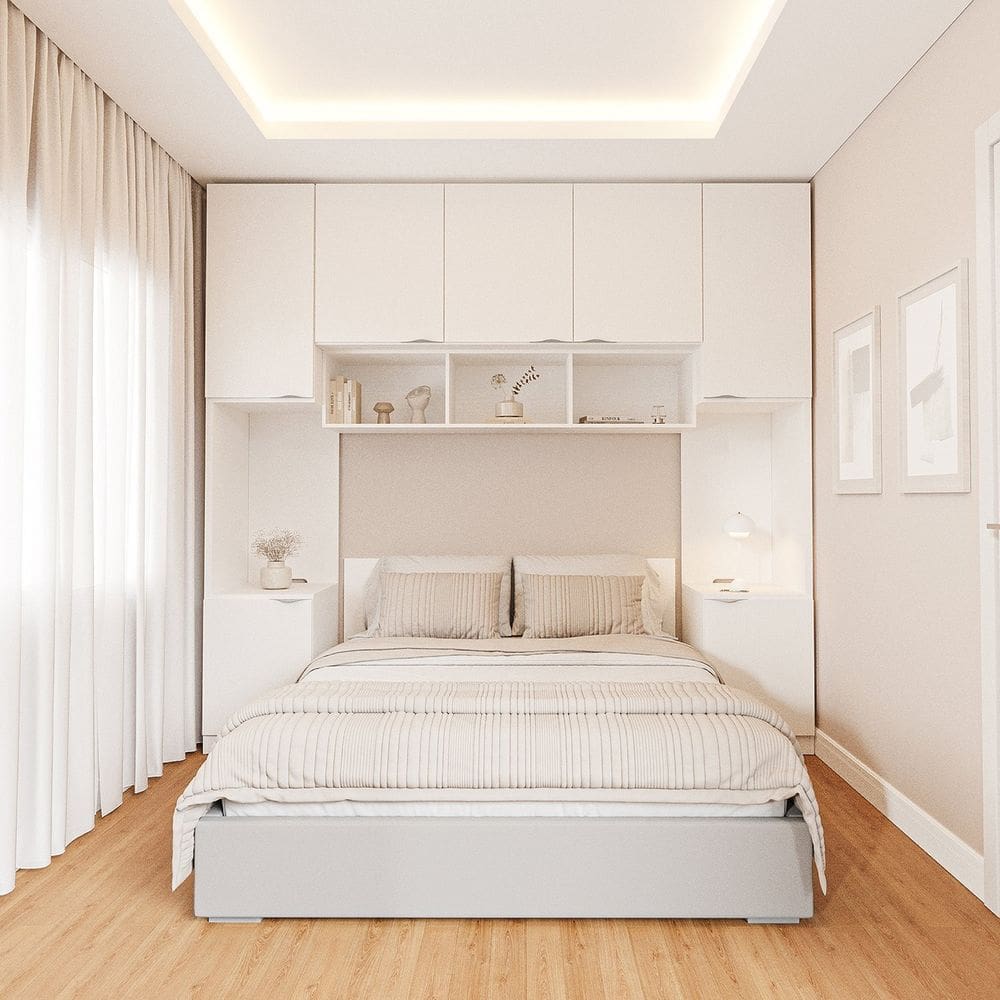 Guarda-roupa Modulado 7 Portas 4 Peças Hera Cabecasa Madeiramadeira Branco Geada/Cinza