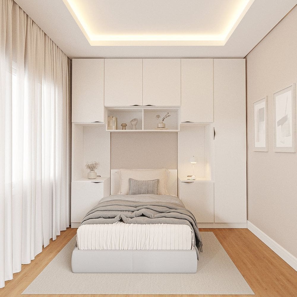 Guarda-roupa Modulado 7 Portas 5 Peças Hera Cabecasa Madeiramadeira Branco Geada/Preto