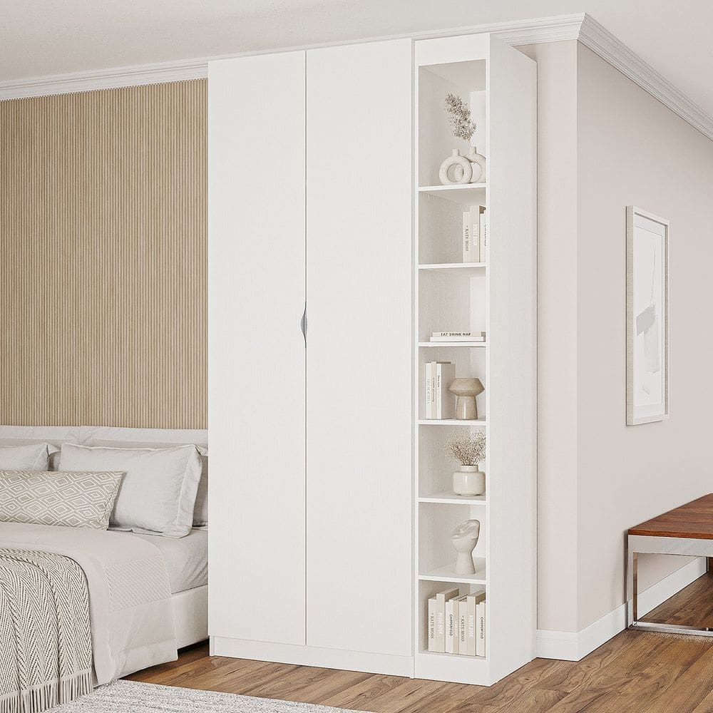 Guarda-roupa Modulado 2 Portas 3 Peças Hera Cabecasa Madeiramadeira Branco Geada/Cinza