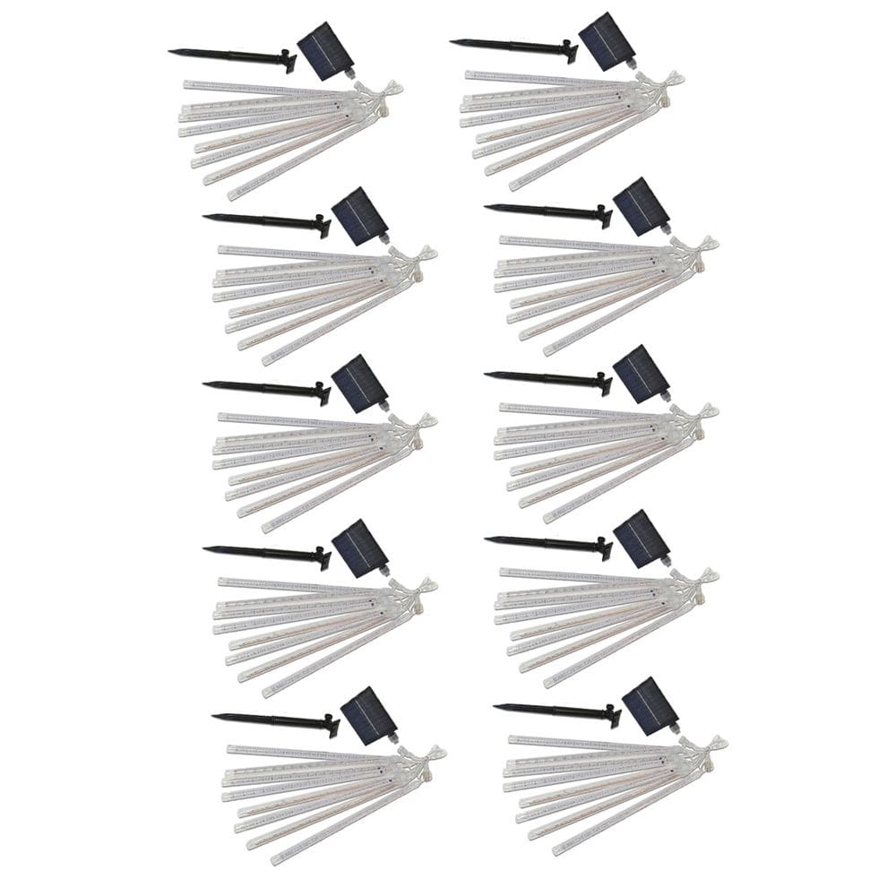 Cascata Solar Snow Fall 8 Tubos Kit 10 Uni Decoraçao Natal Enfeite Natalino Fim De Ano Festa Iluminaçao Arvore Evento