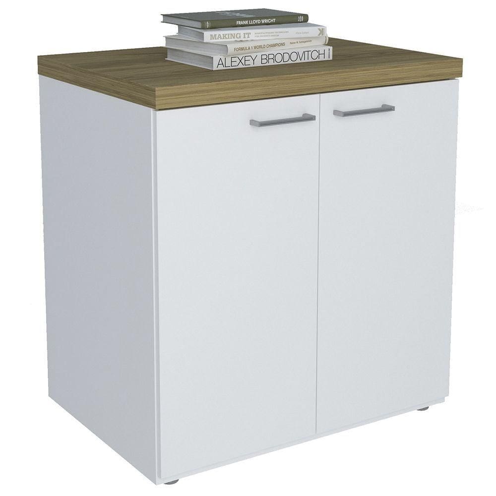 Balcão Para Escritório 70cm 2 Portas Tok A06 Olmo/branco - Mpozenato