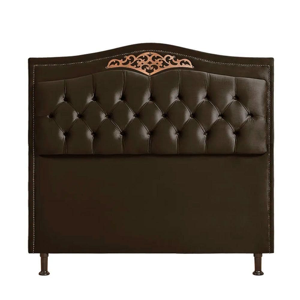 Cabeceira Holanda 195cm King Estofada Shop Das Cabeceiras Marrom Chocolate