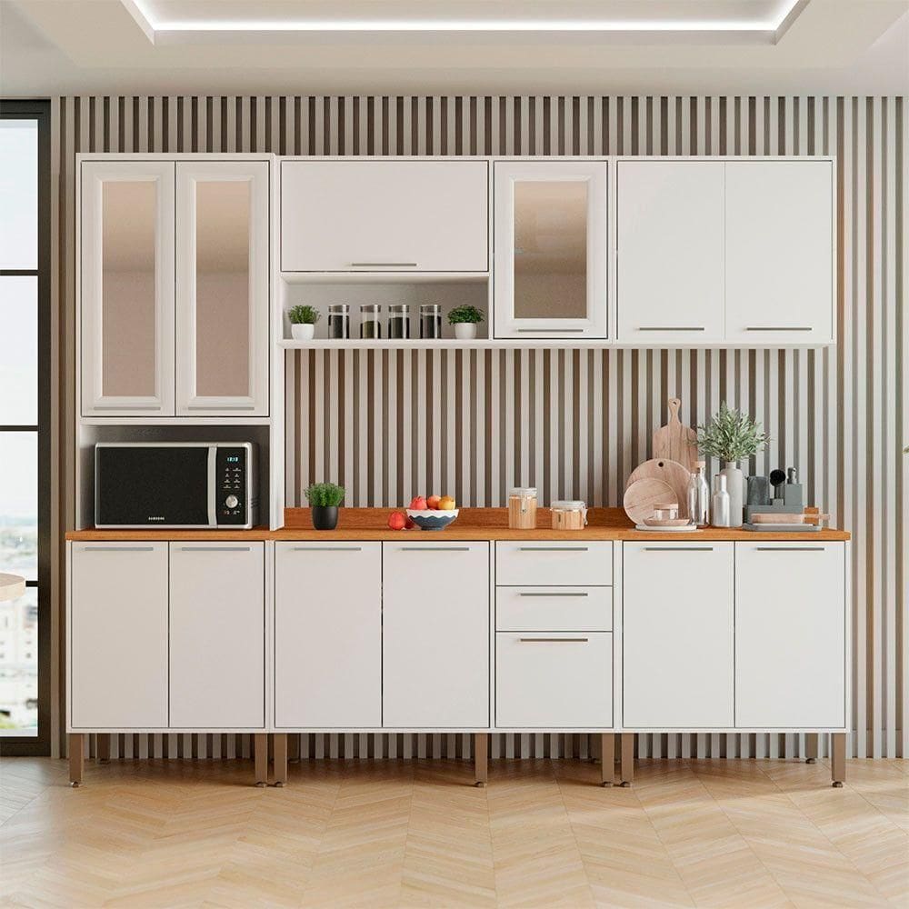 Cozinha Compacta 5 Peças 13 Portas 2 Gavetas Paris Sallêto Branco