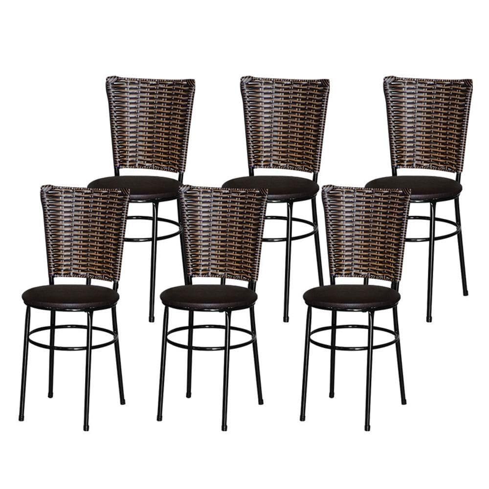 2 Cadeiras Para Mesa Preta Hawai Avelã Cor:marrom