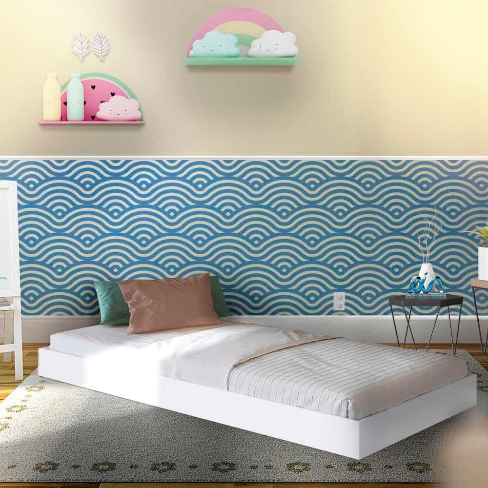 Cama de Apoio Solteiro com Rodízios Branco Yanca Jm Móveis