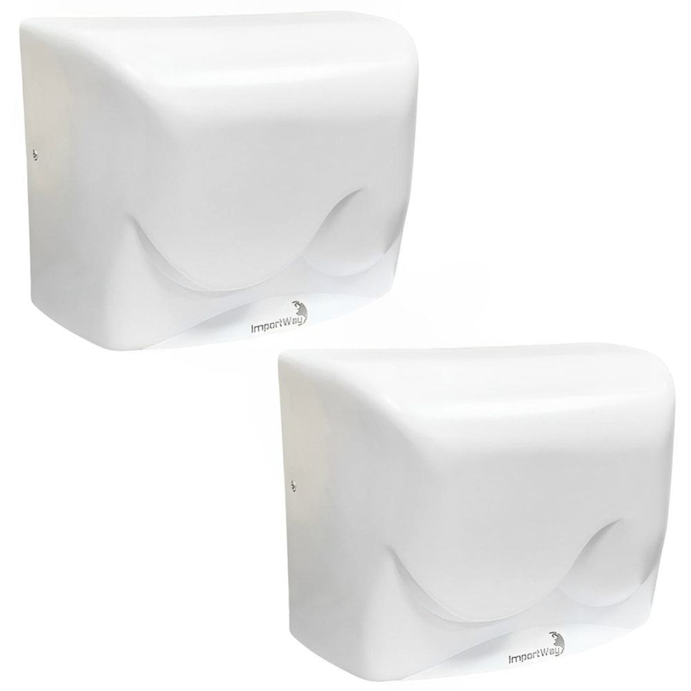 2 Secadores Mãos Automático 16 m/s Elétrico 1500W Sensor Banheiro Alto Fluxo Importway Iwsma-16