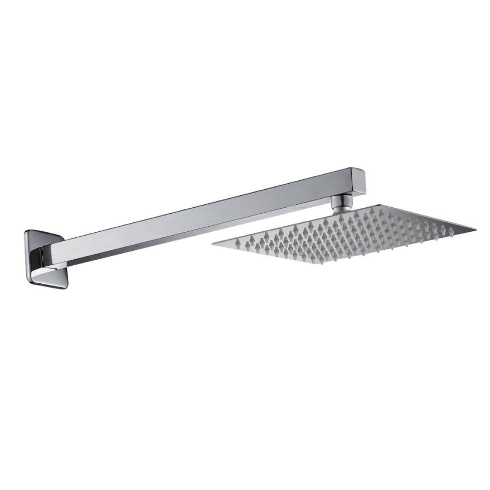 Ducha inox Quadrada Slim 20x20 com braço de parede Cromado