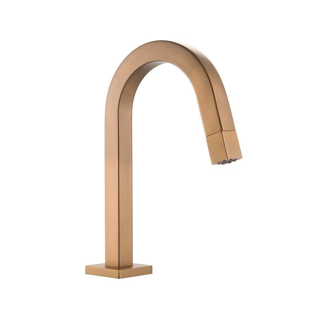 Torneira De Cuba Rose-gold Lavatório Quadrado Bica Baixa 1/4