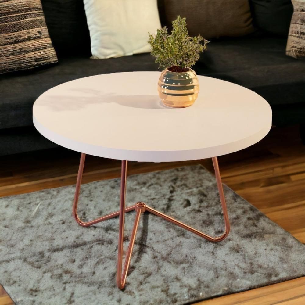 Mesa De Centro Jb 8006 Pérola E Bronze Bechara