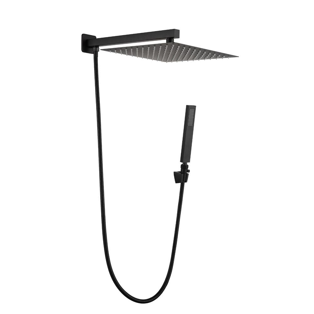 Kit ducha 20 x 20 Slim com desviador - Quadrada - Black