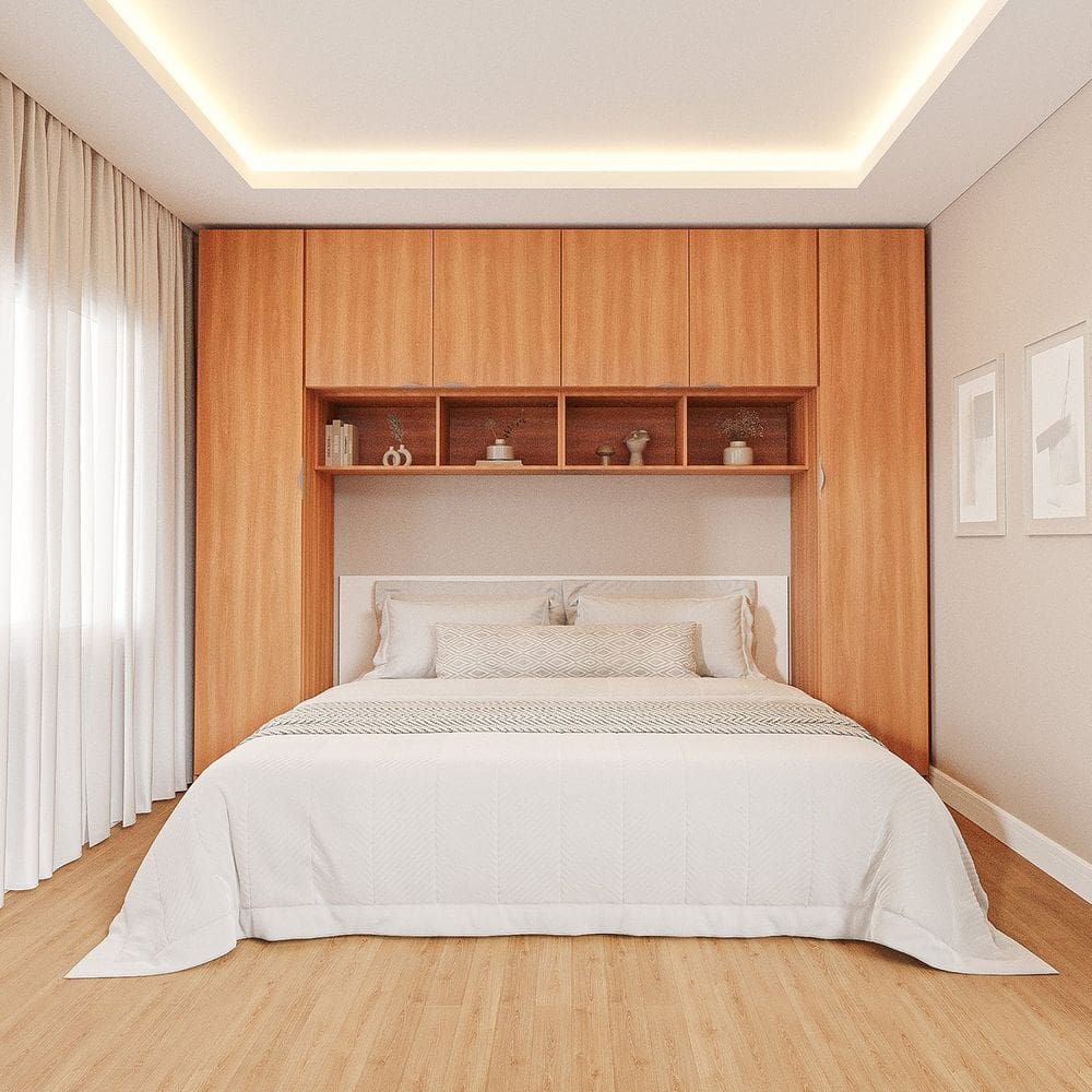 Guarda-roupa Modulado 6 Portas 6 Peças Hera Cabecasa Madeiramadeira Louro/Cinza