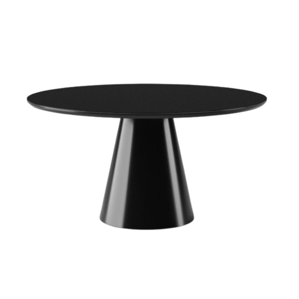 Mesa De Jantar Cone Redonda 160 Cm Laqueada Cores Preto
