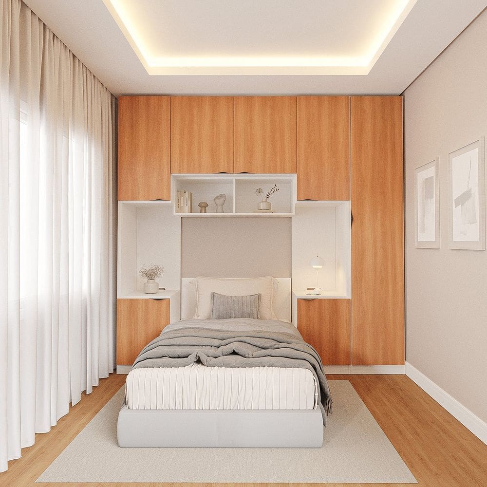 Guarda-roupa Modulado 7 Portas 5 Peças Hera Cabecasa Madeiramadeira Branco Geada/Louro/Preto