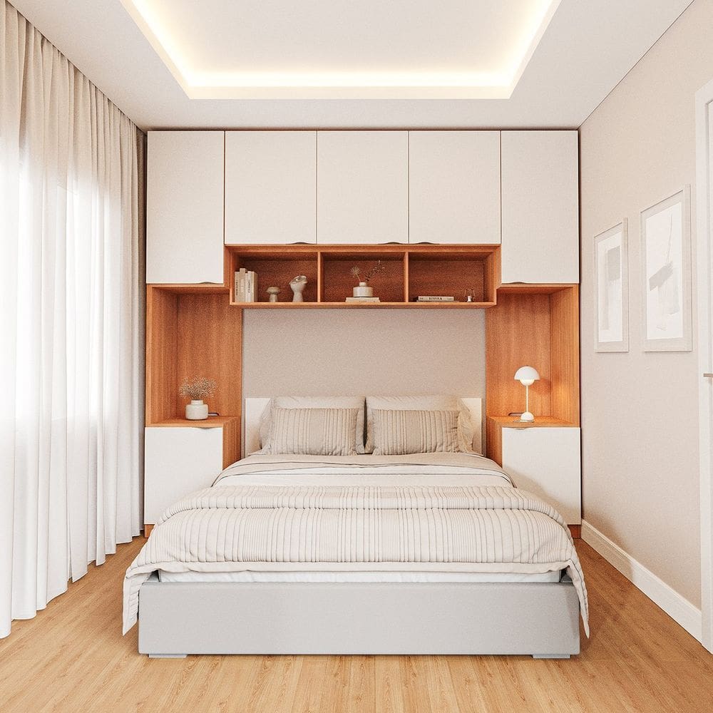 Guarda-roupa Modulado 7 Portas 4 Peças Hera Cabecasa Madeiramadeira Louro/Branco Geada/Preto