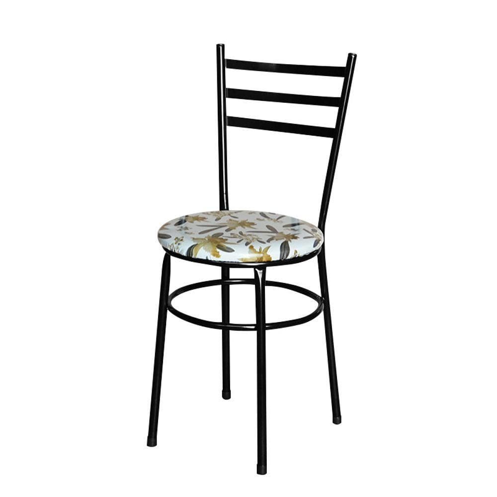 Cadeira Para Mesa Epoxi Preta Assento Floral Cor:floral Orquídea