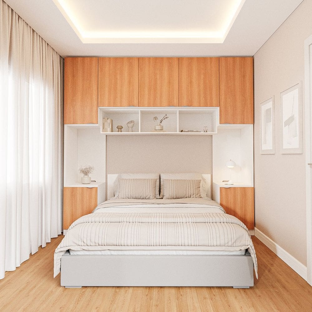 Guarda-roupa Modulado 7 Portas 4 Peças Hera Cabecasa Madeiramadeira Branco Geada/Louro/Cinza