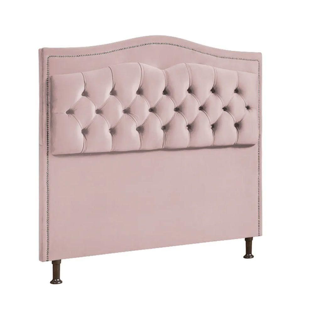 Cabeceira Estofada Holanda Casal Veludo Shop Das Cabeceiras Rose